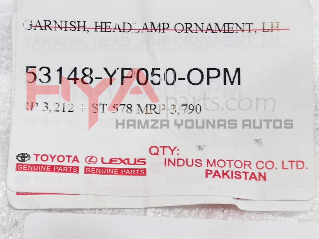 GARNISH, FRONT BUMPER LH