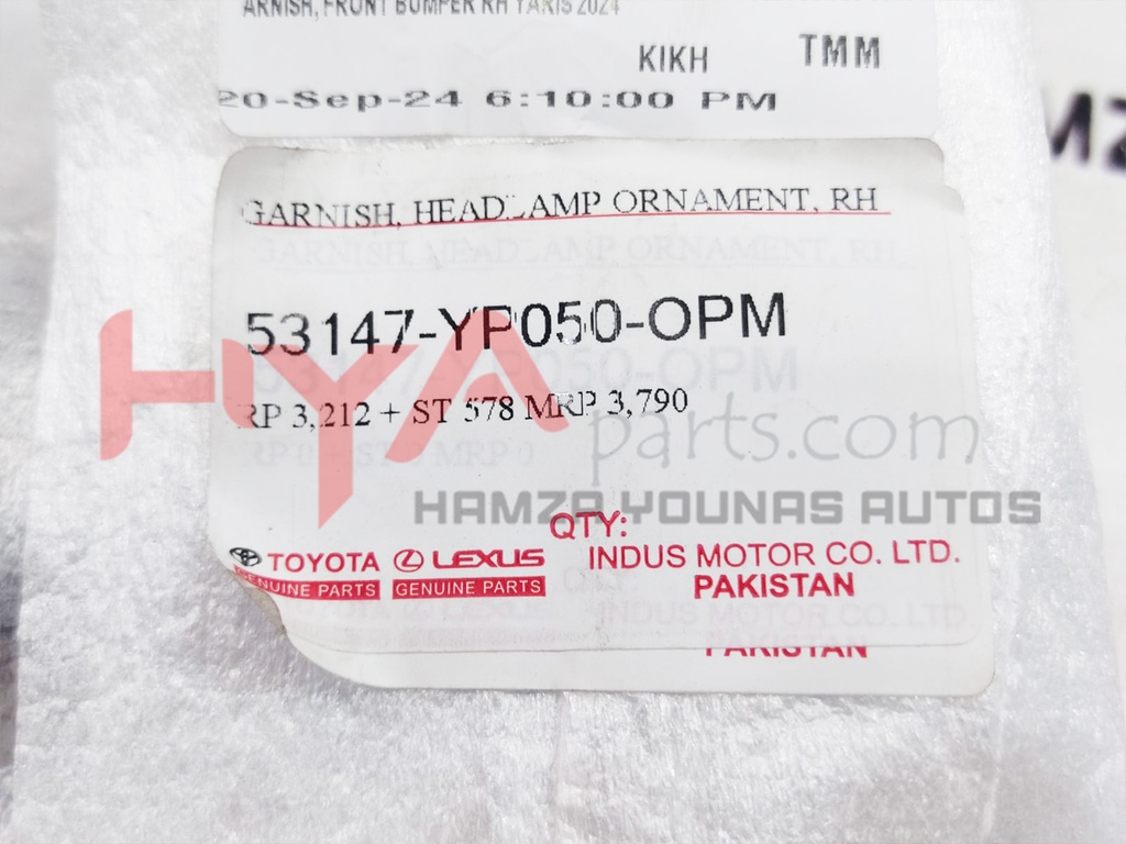 GARNISH, FRONT BUMPER RH