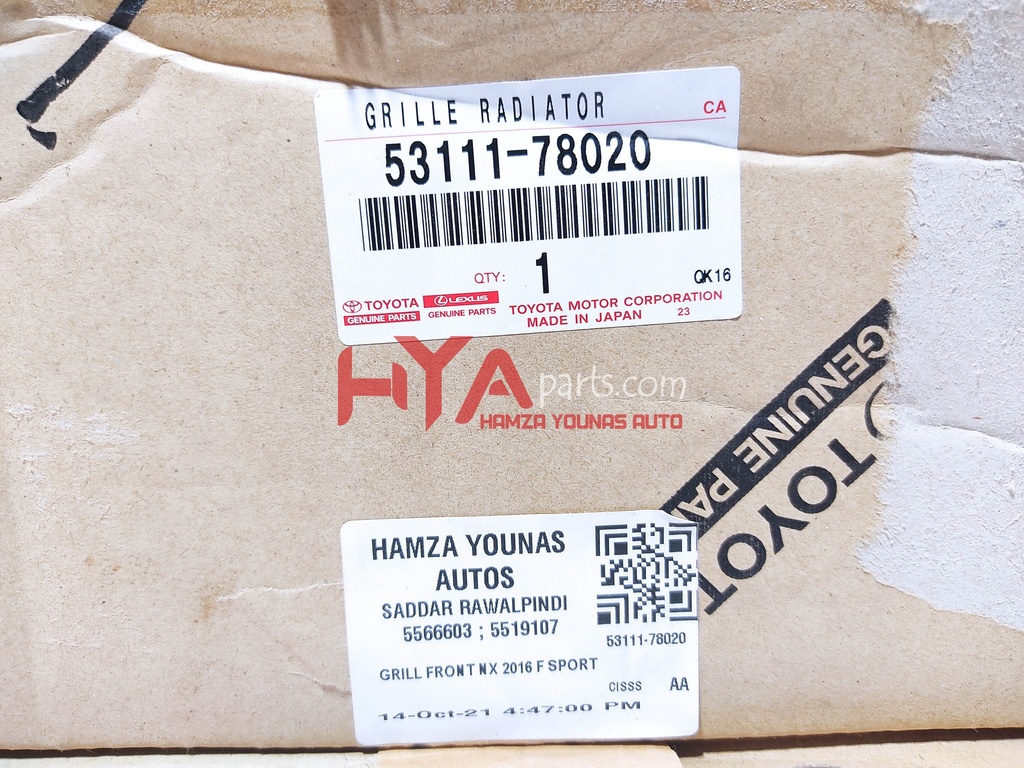 53111-78020 [GRILL FRONT NX 2016 F SPORT]