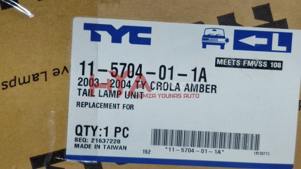 TYC 11-5704-01-1A [BACK LIGHT COROLLA X 2003 LH]