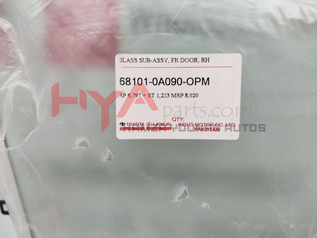 GLASS SUB-ASSY, FR DOOR, RH 