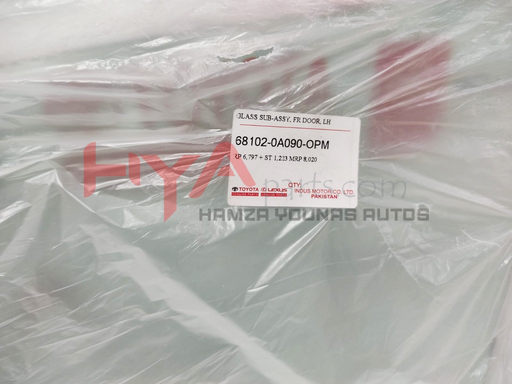 GLASS SUB-ASSY, FR DOOR, LH 