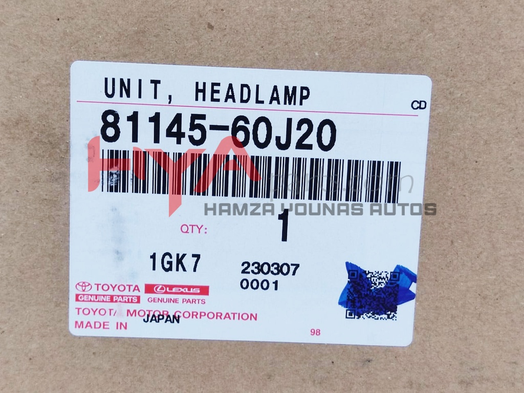 UNIT ASSY, HEADLAMP, RH (HEAD LIGHT)
