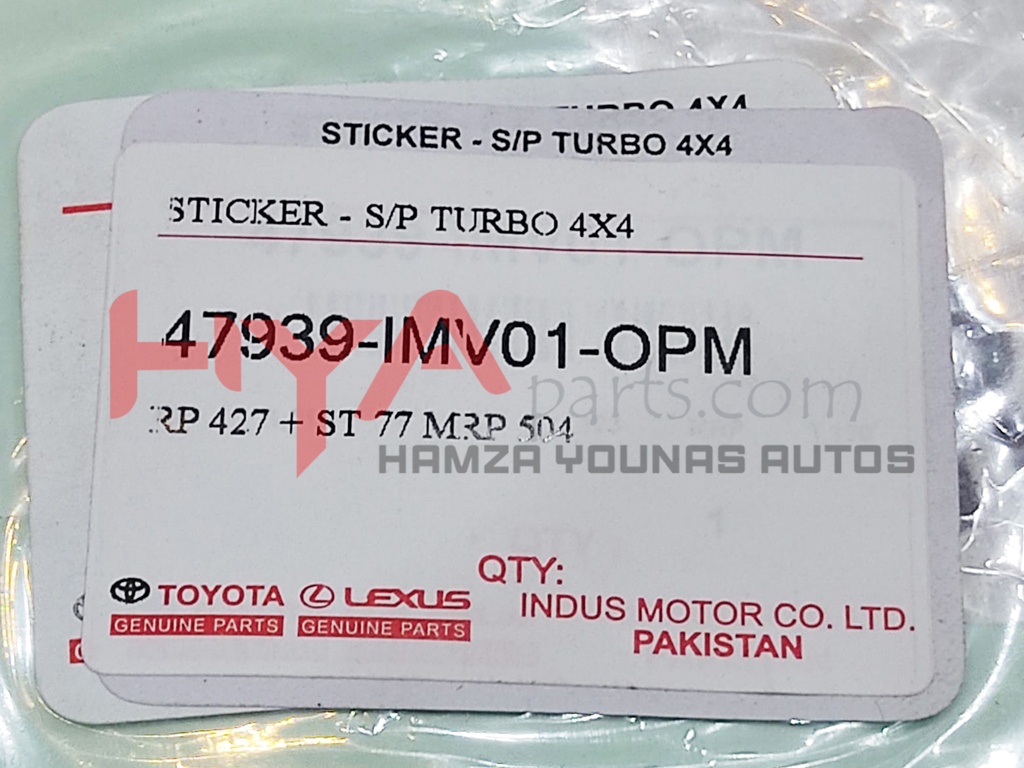 STICKER - S/P TURBO 4X4