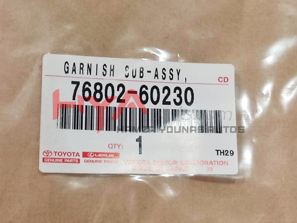 GARNISH SUB-ASSY, BACK DOOR, OUTSIDE LH