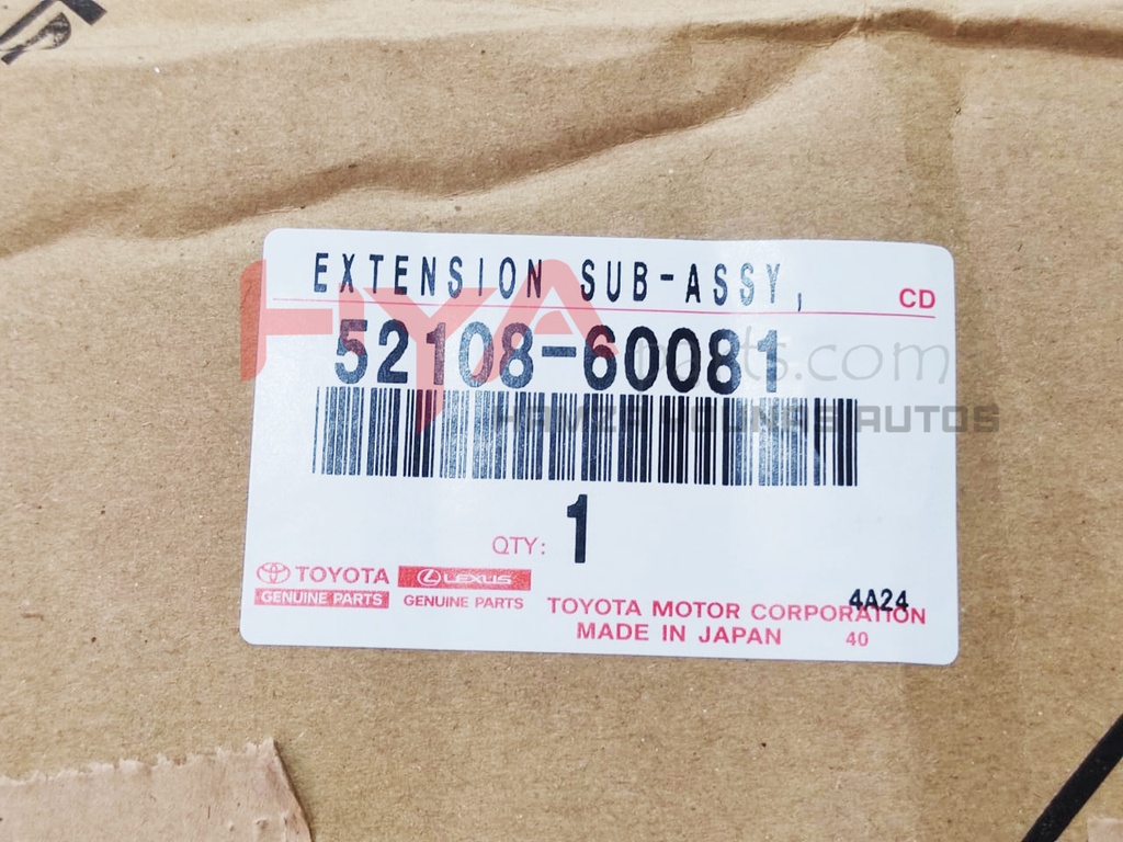 BUMPER SUB-ASSY, REAR SIDE, RH