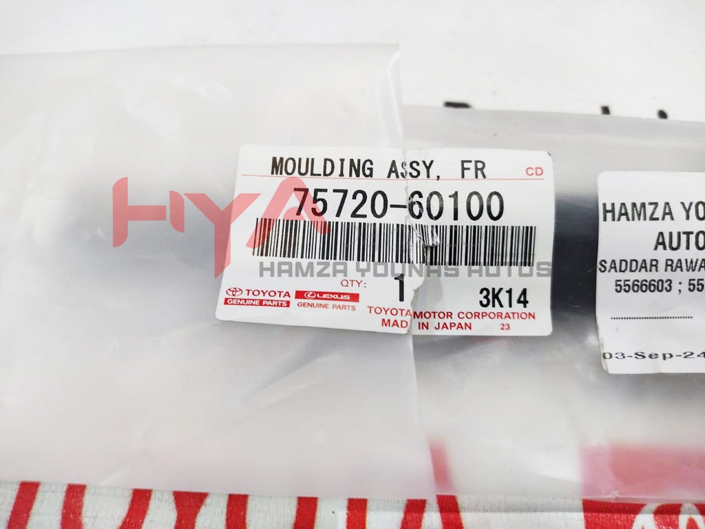 MOULDING ASSY, FRONT DOOR BELT, LH