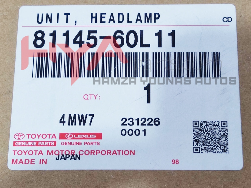 UNIT ASSY, HEADLAMP, RH