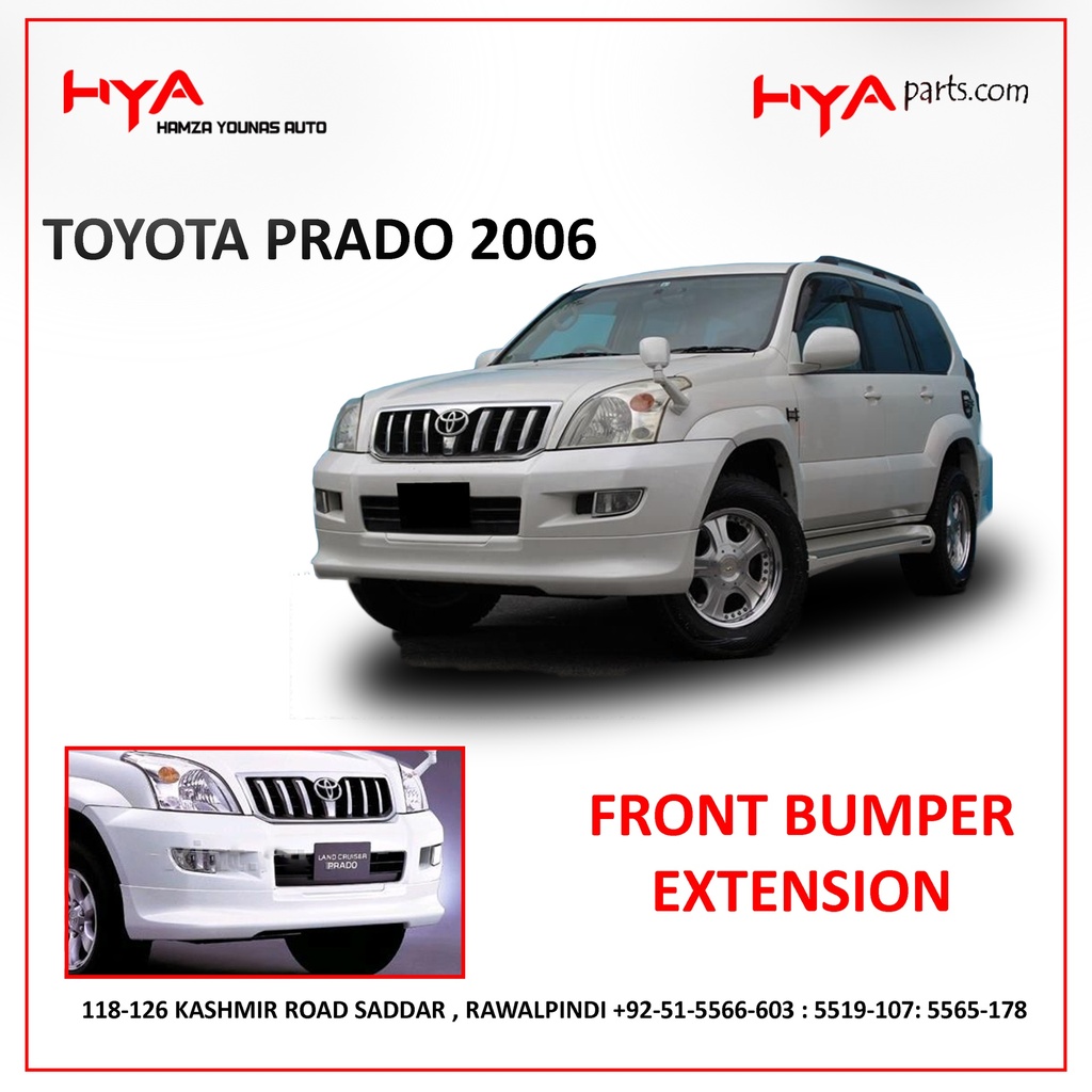 FRONT BUMPER EXTENSION PRADO 2006 SILVER