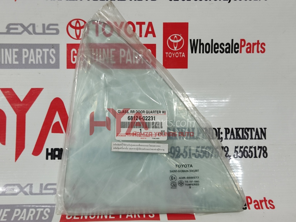 GLASS, REAR DOOR QUARTER WINDOW, LH